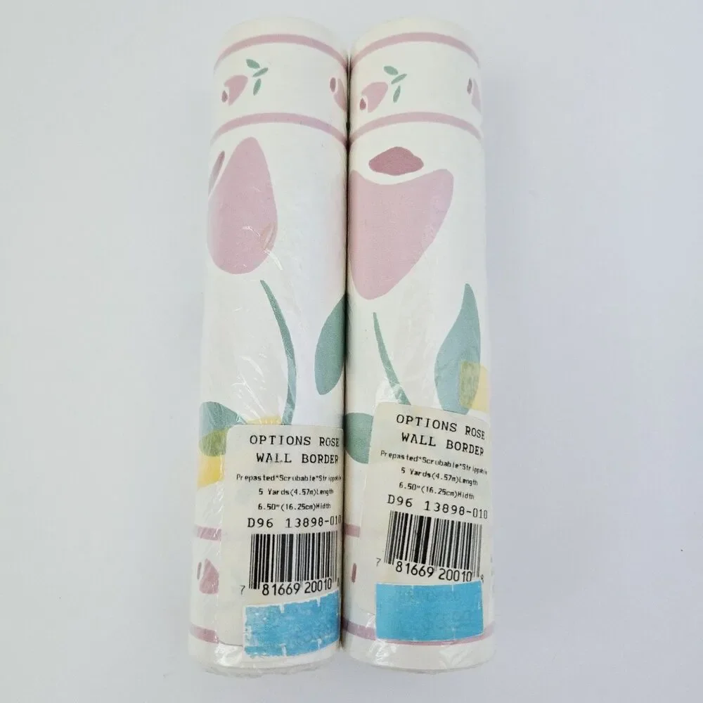 Vintage Wallpaper Border Wall Trim Rose Garden Cottagecore 2 Rolls Sealed Flower